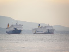 Lefka Ori & Blue Horizon anchored off patras