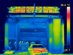 Thermography picture of Nefeli's stern ramp during disembarkation