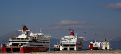 superfastXII, aegean tiffany, cruise europa, superfastII and sophoclesV@ patra south port 170212