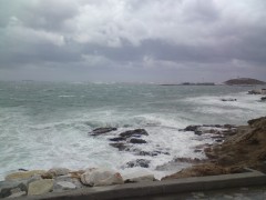 Port of Naxos in heavy wheather