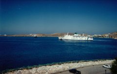 Panagia Ekatontapiliani departure from Paros port 1999