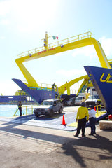 Ultracarga III In Isla Mujeres ferry terminal  GarageDeck