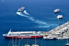 Nissos Mykonos_Naxos Jet_Ekaterini P_Fast Ferries Andros_31-08-18_Mykonos