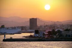 Sunrise at Piraeus port